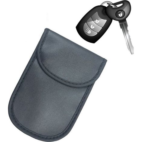 Funda antirrobo para llave de coche, jaula de Faraday, 14x10cm, negra (1/5)