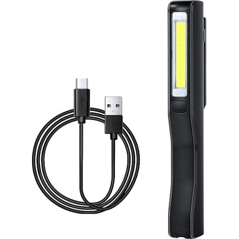 Arbeitsleuchte, wiederaufladbare ultrahelle COB-LED-Arbeitsleuchte mit Magnetclip, 3-W-Taschenlampe, Campingleuchte, Inspektionsleuchte für Garage, Camping, Notfälle usw. (1/5)