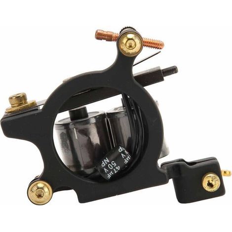 Professionelle Tätowiermaschine mit 10 Spulen aus Kupferlegierung zum Schattieren und Konturieren, ideal für Tätowierer (Black 271) (1/5)