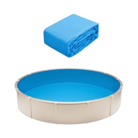 Runde Poolfolie, φ550x147 cm, Innenfolie, Ersatzfolie, Innenhülle, Schwimmbadfolie, Folie aus Vinyl in Standardgröße, verschleißfest, für Aufstellpools mit 132 cm Wandhöhe, einfarbig (1/5)