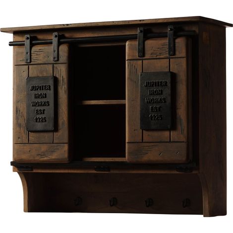 Wandgarderobe Mango 90x30x75 braun lackiert RAILWAY 454