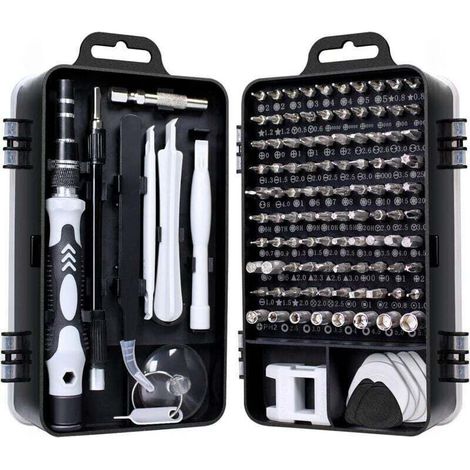 115 en 1 Mini Jeu de Tournevis Kit de Précision Outils Petite Boîte Tournevis Torx Ordinateur Portable Démontage pour MacBook iPhone Réparation Lunettes DIY Montre Smartphone (1/5)
