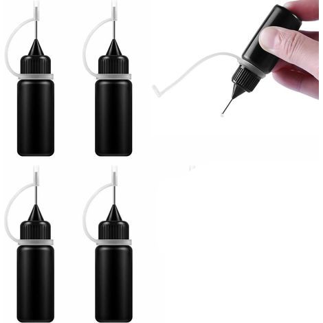 Pipetten und Behälter aus Kunststoff, flexible Flaschen, Präzisionsflaschen, Nadelspitzen, leere Flaschen und 10-ml-Flaschen, schwarz, 4-teiliges Set (1/5)