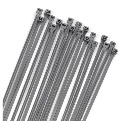 Confezione da 100 fascette stringicavo in nylon nero, elevata resistenza alla trazione 22,7 kg, lunghezza 30,5 cm, adatte per uso interno ed esterno. (1/5)