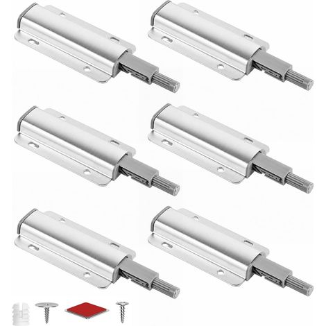Poussoir Porte Placard Lot de 6, Aimant Porte Placard Push to Open, Amortisseur Magnétique pour Ouverture sans Poignée, Loquet de Fermeture Meuble (mx-02) (1/5)