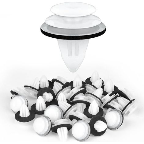 50 clips de retención universales para vehículos, remaches de plástico, sujetadores para paneles de puertas de automóviles. (1/5)