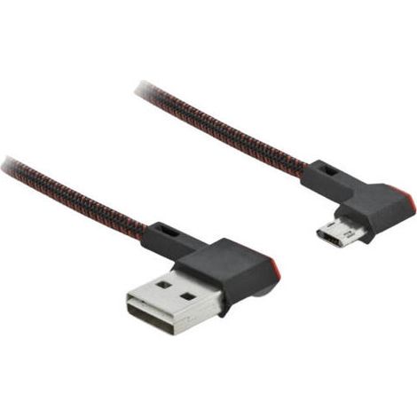Delock Cable EASY-USB 2.0 Tipo-A macho a USB Type-Câ¢ macho, sesgado hacia la izquierda y hacia la derecha, de 1 m y negro