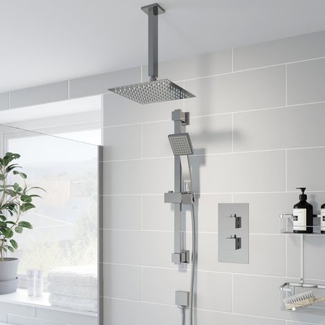 Thermostatic Concealed Square Shower Ceiling Mounted Adjustable Shower Heads (1/5)