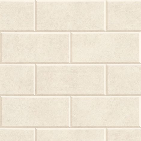Stone tile wallpaper wall Profhome 343225 non-woven wallpaper slightly textured stone look matt beige cream 7.035 m2 (75 ft2)