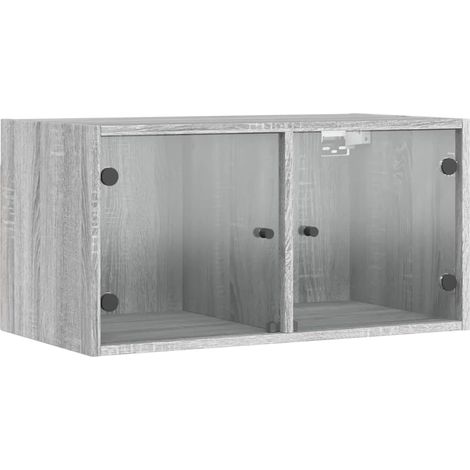 Maison Exclusive - Mobile a Muro con Ante in Vetro Grigio Sonoma 68,5x37x35 cm