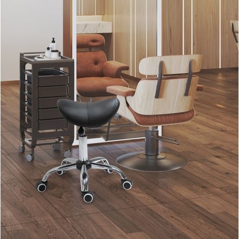 Silla de oficina tipo sillín giratoria, altura regulable 49 a 61 cm, negra DESVIAE (1/5)