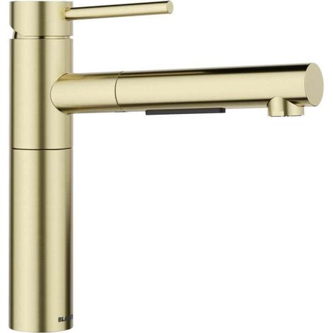 Mitigeur de lavabo à douchette extractible – Finition satin gold – Bec pivotant 140° – Débit 7.9 l/min – Système BLANCOLock (1/2)
