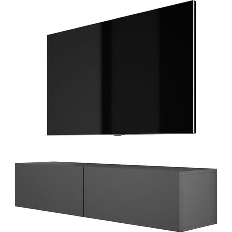 Meuble TV Suspendu, 140 x 34 x 32 cm, Anthracite (1/5)