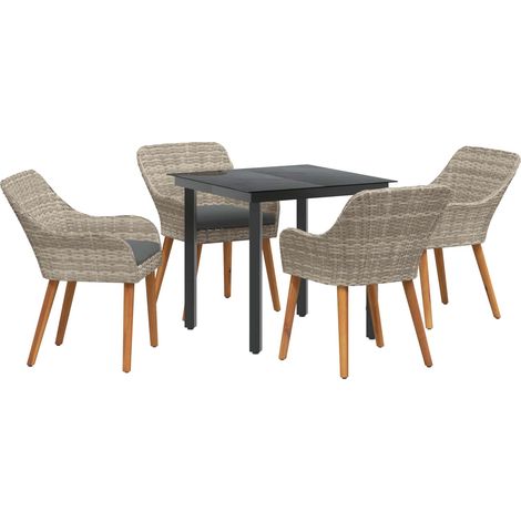Maison Exclusive - Ensemble de salle à manger pour jardin 5 pcs Gris clair (1/5)