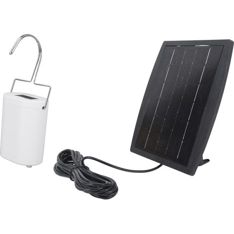 Kit d'arrosage automatique pour plantes, chargement USB 3W, système d'irrigation solaire pour 4 pots, idéal pour les parterres de jardin, les terrasses et les pelouses.