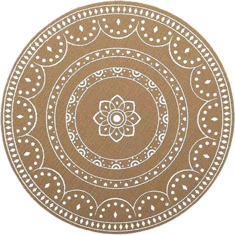 Set de table rond double face, résistant à la chaleur, imperméable et facile à nettoyer, pour restaurant et maison (blanc). (1/5)