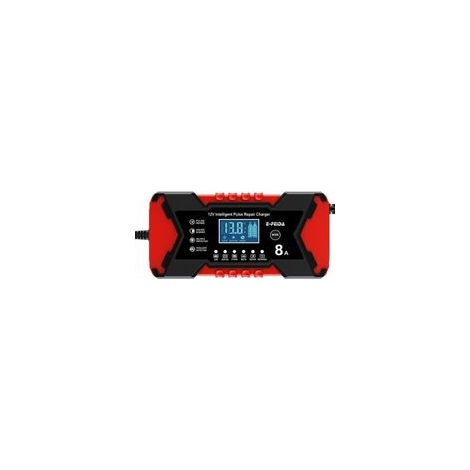 Rotes 12V 8A Ladegerät für Autobatterien, Motorradbatterien und Bleiakkumulatoren (1/3)