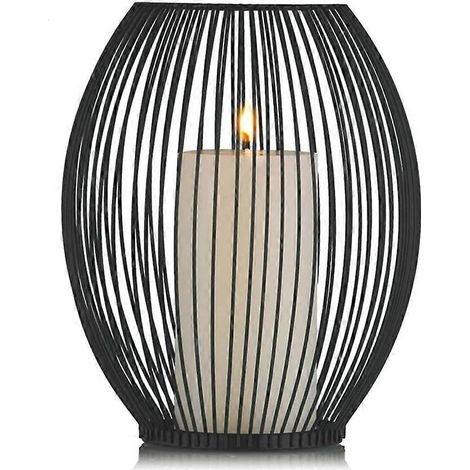 Bougeoir d'extérieur décoratif en fil de fer noir, bougeoir tempête, bougeoir cage (1/5)
