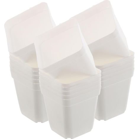 100 Pièces Pots de Culture Carrés Plastique Pots de Semis Réutilisables Mini Planteurs Blancs pour Intérieur et Extérieur Propagation et Germination (1/5)
