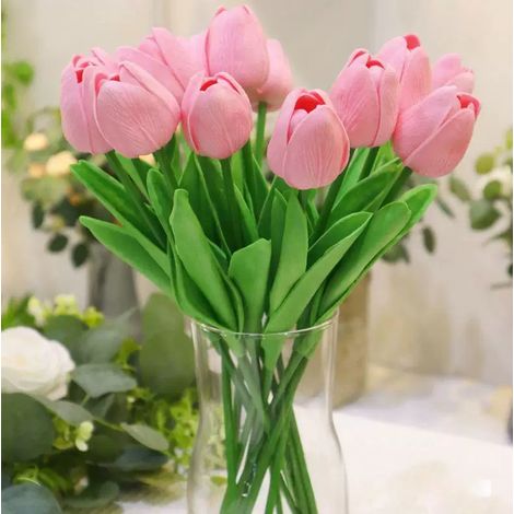 10 pièces - Bouquet de tulipes éternelles artificielles, idéal pour la maison, la cuisine, la décoration de mariage, les cadeaux pour la fête des mères, les anniversaires, etc.-AquaForge (1/5)