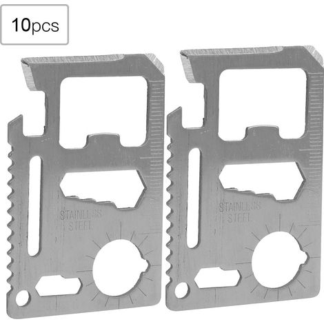 10 couteaux multifonctionnels d'extérieur pour le camping, format carte de crédit, outil de survie (une seule dent) (1/5)