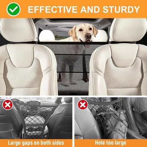 Filet De Séparation Pour Chien - 69 X 57 Cm - Pour Coffre Et Siège Arrière De Voiture - Universel Pour Berlines SUV Breaks - 1 Pièce (1/5)