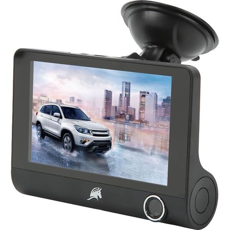 Caméra embarquée voiture avec vision nocturne puissante, enregistreur de conduite 4-en-3 caméras, DVR auto, kit de dashcam multifonction. (1/5)