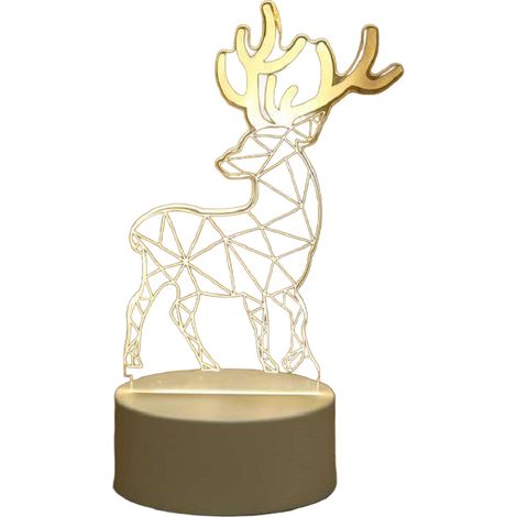 Veilleuse LED 3D charmante en forme de cerf Sika pour chambre à coucher, chambre d'enfant, etc. (9,2 x 16 cm)
