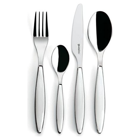 Guzzini - Feeling, Set 24 Posate Colorate - Bianco, 15.8 x 7.5 x h25.5 cm - 23000011 (1/4)