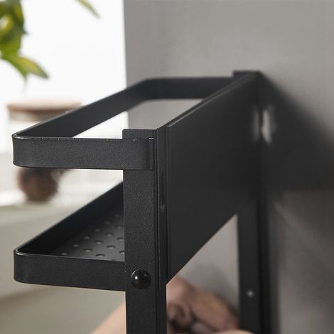 Support de réfrigérateur magnétique pliable multifonctionnel pour la maison, support de rangement suspendu (noir) (1/5)