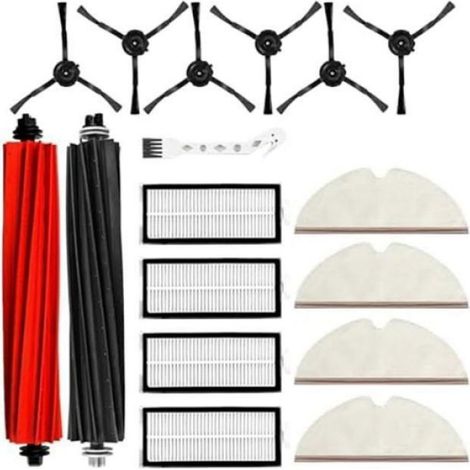 Kit Accessoires de Remplacement - Brosse Principale - Brosse Latérale - Tampon de Vadrouille - Filtre HEPA - Pour Robot Aspirateur Q5 Pro Q8 Max - Lot de 1 (1/4)