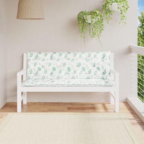 Lot de 2 Coussins pour banc de jardin motif de feuilles tissu -FV83048 (1/5)