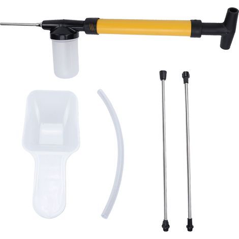 4-foot diatomaceous earth duster, adjustable length, 3-mode dispenser sprayer for outdoor garden, yellow (1/5)