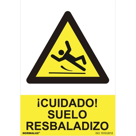 Panneau Sol Glissant Espagnol Signalisation Bilingue Claire Et Durable - Normaluz (1/3)