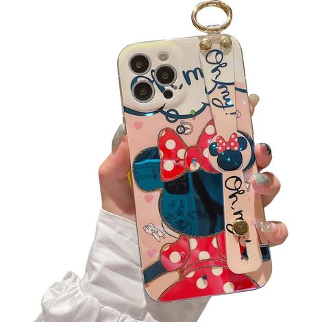 Elegante custodia per iPhone pensata per ragazze e donne, con protezione rinforzata contro le cadute per iPhone 13 Pro Max 2021 (6,7 pollici), cinturino da polso regolabile, grazioso motivo IMD, ultra (1/2)
