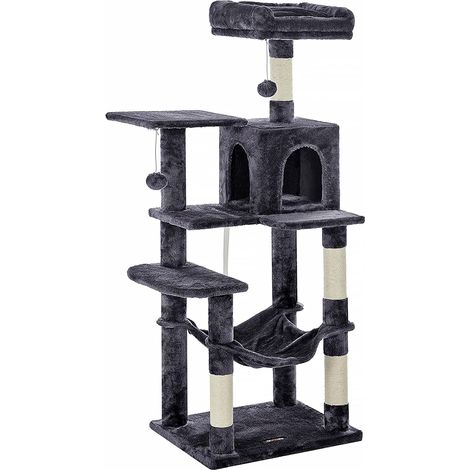 Grattoir avec hamac multi-chat, Arbre à chat, Gris fumé (1/5)