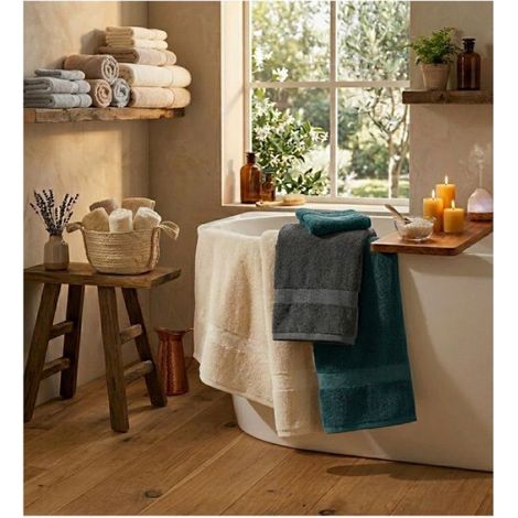 Serviette de toilette 70 x 130 cm Elegante blanc (1/4)