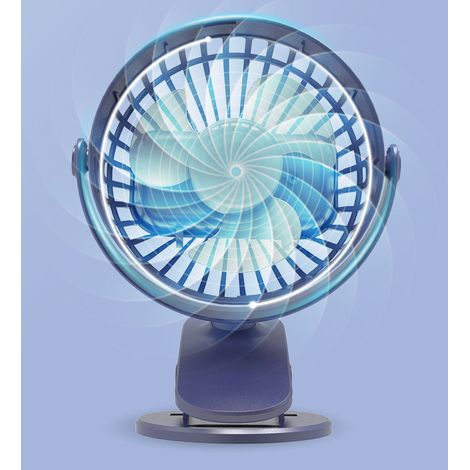 LAN BDD Mini ventilateur de bureau portable, ventilateur de refroidissement personnel USB à 3 vitesses avec rotation à 360°, câble USB et batterie pour la maison, le bureau, la salle de sport, la pêch (1/5)