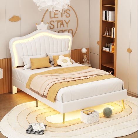 letto bambini 90x200 con LED testiera regolabile OKMYHOME (1/5)