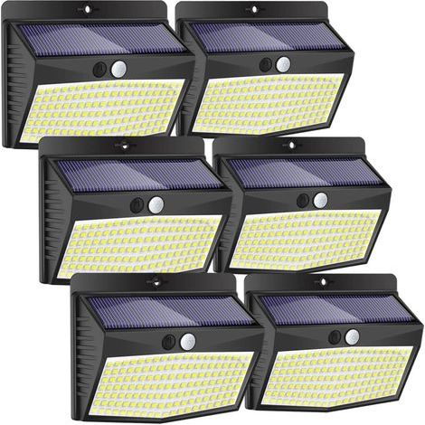 Lampe Solaire Exterieur [Lot de 6], 138LED Lumiere Solaire Exterieur avec Detecteur de Mouvement Étanche 3 Modes Eclairage Exterieur Solaire Spot Led \u200bSans Fil pour Jardin Garage (1/5)