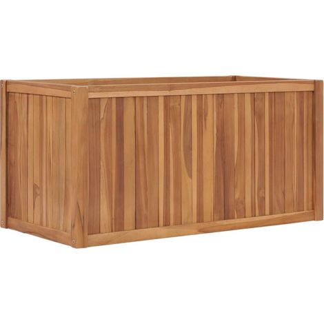 Lit surélevé 100x50x50 cm Bois de teck solide vidaXL (1/5)