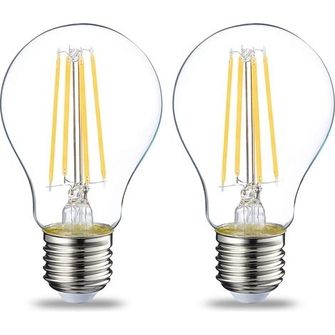 de ampoules LED à vis Edison W filament chaud non dimmable Lot 2 E27 7 transparent blanc (1/5)