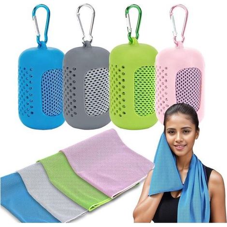 Set di 4 asciugamani in morbida microfibra 100 × 30 cm con fodere, ad asciugatura rapida, ideale per gli sportivi, fitness, yoga e attività all'aperto (1/5)