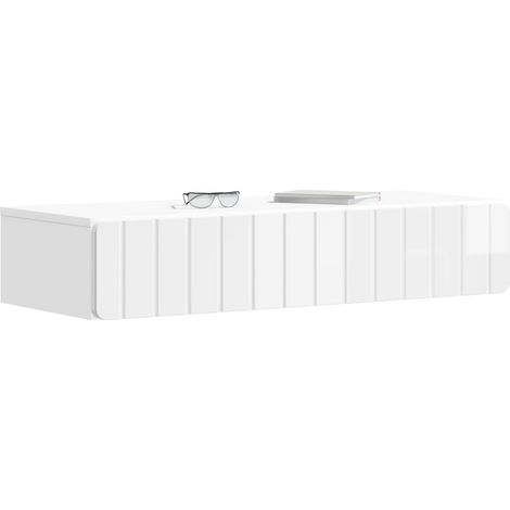 Maison Exclusive - Tavolino da Parete Laterale Bianco Lucido 87,5 x 34,5 x 17 cm