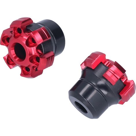 Rad- und Gabelschützer, CNC-gefrästes Aluminium, universell für Motorräder, rot (1/5)