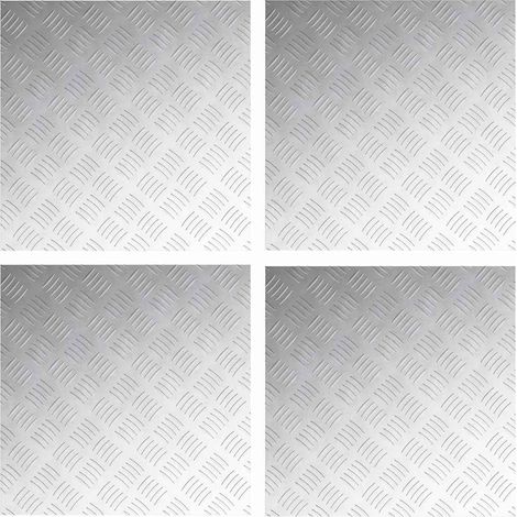 Plaques à damier 4 pcs Argent 50 x 50 cm Aluminium CFW567357 (1/5)