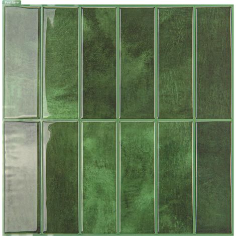 Lot de 10 Feuilles de Carreaux de Métro Adhésifs Pour Carrelage pour Cuisine Salle de Bain,30,5 x 30,5 cm (1/5)