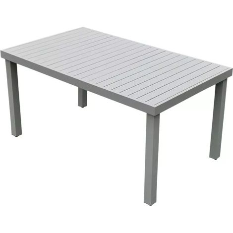 tavolo da esterno eurogarden in alluminio grigio chiaro 152x90x75 cm