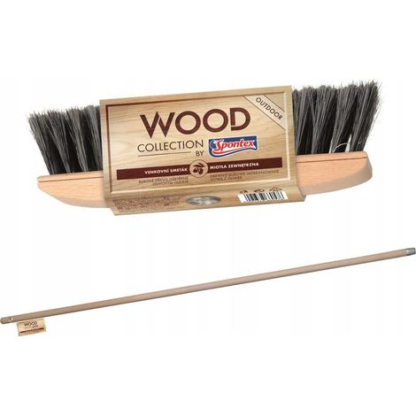 Scopa esterno Spontex wood collection setole miste manico ergonomico (1/2)