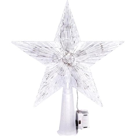 Étoile Décorative - 10 LED Blanc Chaud - 16 x 16 cm - Pentagramme Lumineux Pour Arbre De Noël - 1 Pièce (1/5)